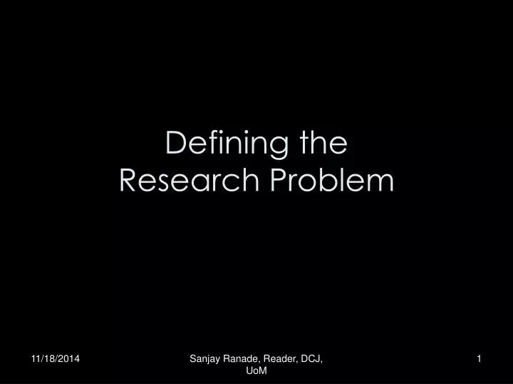 defining the research problem