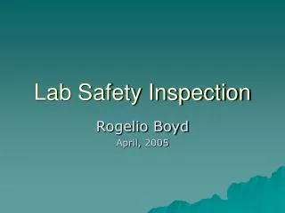 Lab Safety Inspection