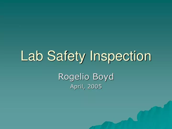 lab safety inspection