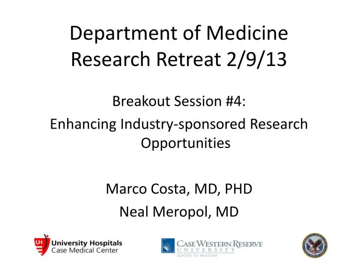 department of medicine research retreat 2 9 13