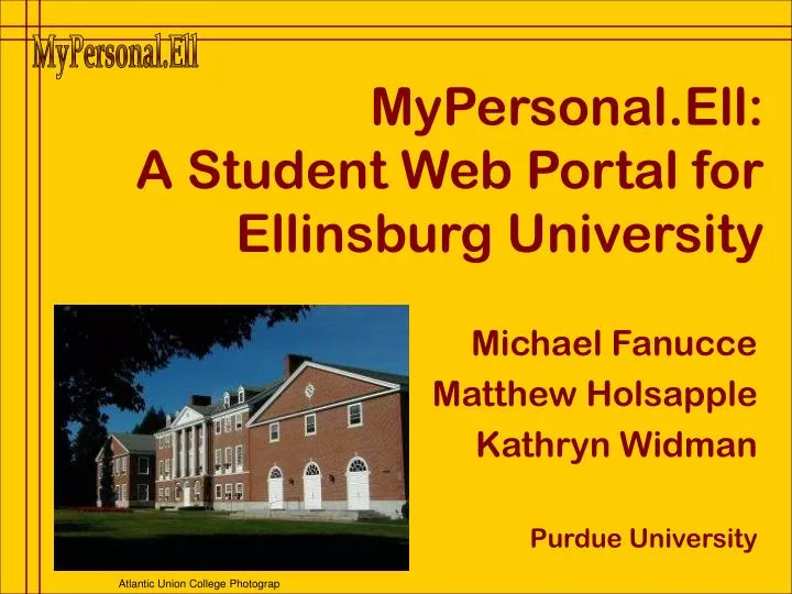 mypersonal ell a student web portal for ellinsburg university