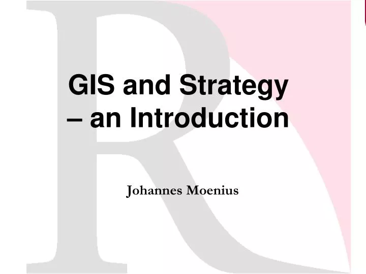 gis and strategy an introduction