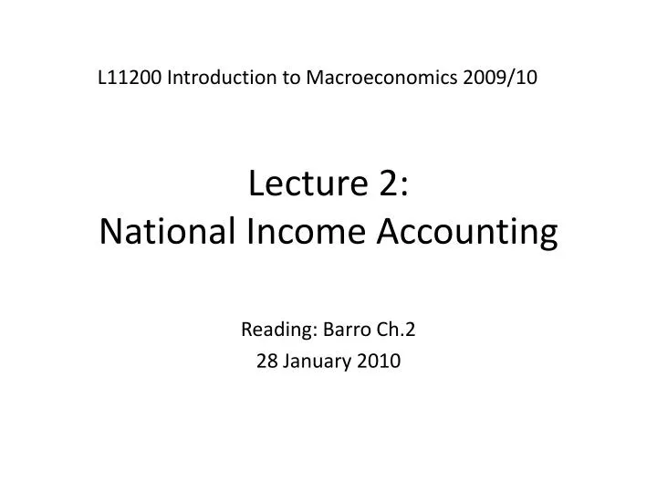 lecture 2 national income accounting