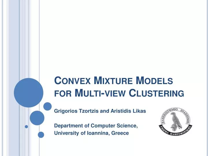 convex mixture models for multi view clustering