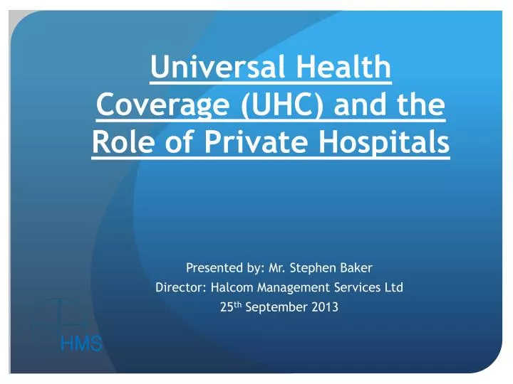universal health coverage uhc and the role of private hospitals