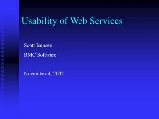 Usability of Web Services