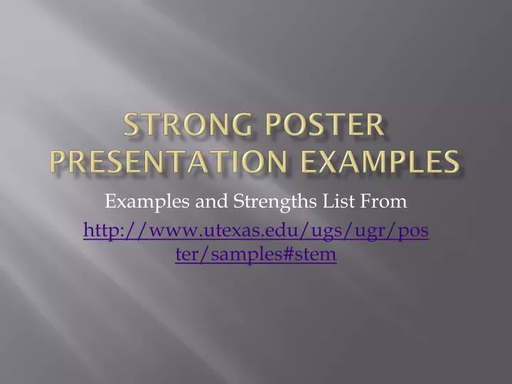 strong poster presentation examples