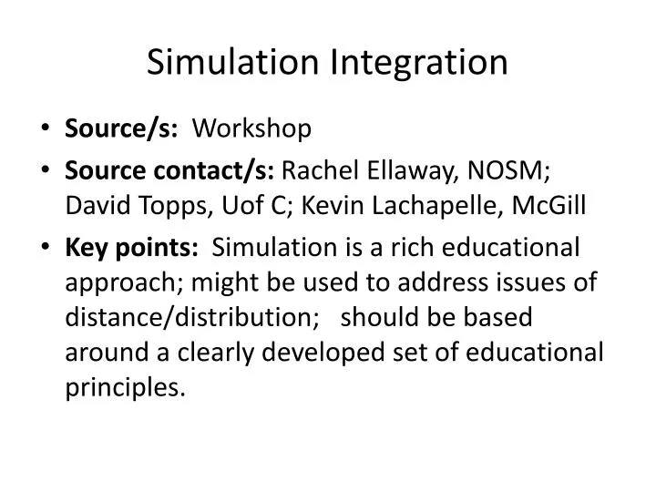 simulation integration