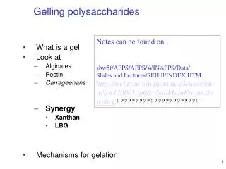 Gelling polysaccharides