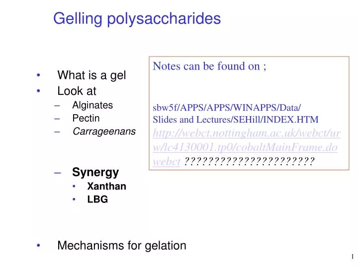 gelling polysaccharides