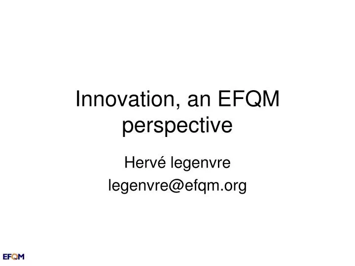 innovation an efqm perspective