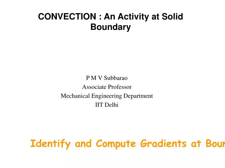 convection an activity at solid boundary