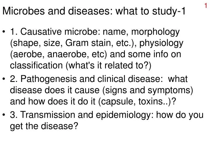microbes and diseases what to study 1