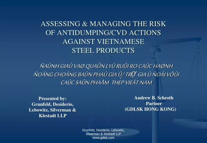 assessing managing the risk of antidumping cvd actions against vietnamese steel products