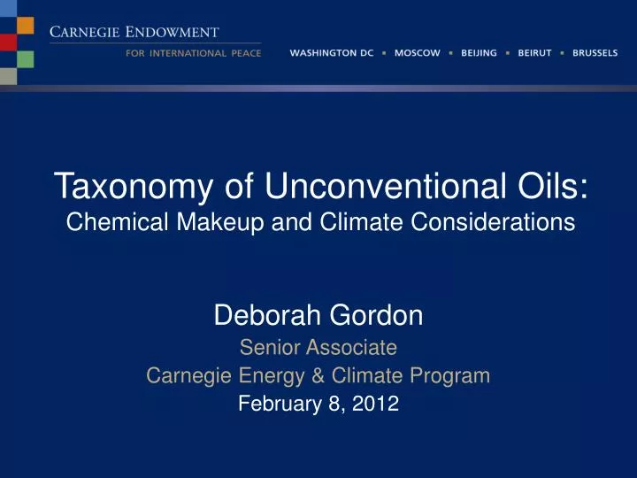 taxonomy of unconventional oils chemical makeup and climate considerations