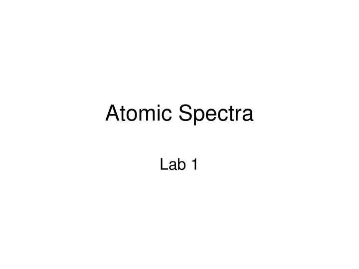atomic spectra