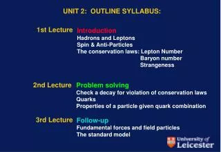 UNIT 2: OUTLINE SYLLABUS: