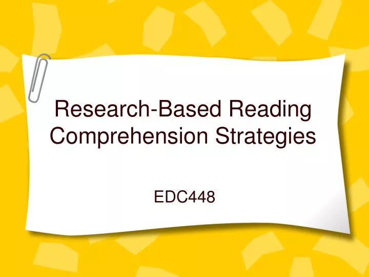 research based reading comprehension strategies