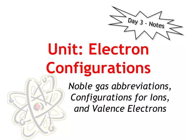 unit electron configurations