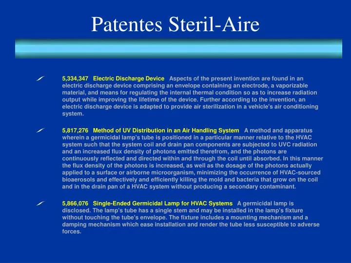 patentes steril aire