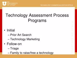 Technology Assessment Process Programs