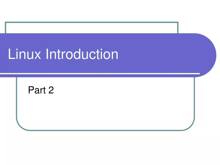 linux introduction