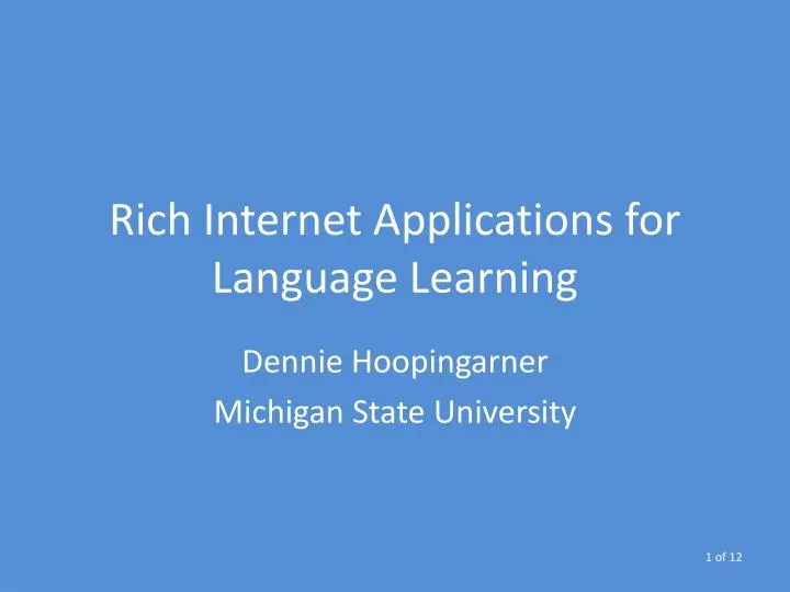 rich internet applications for language learning