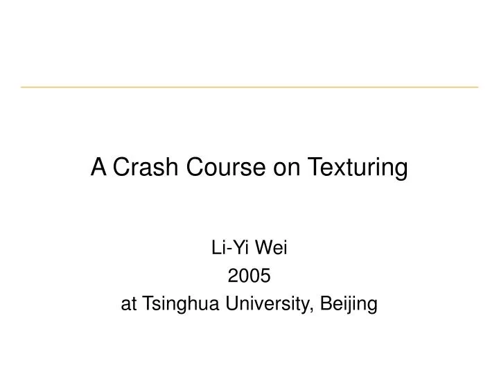 a crash course on texturing
