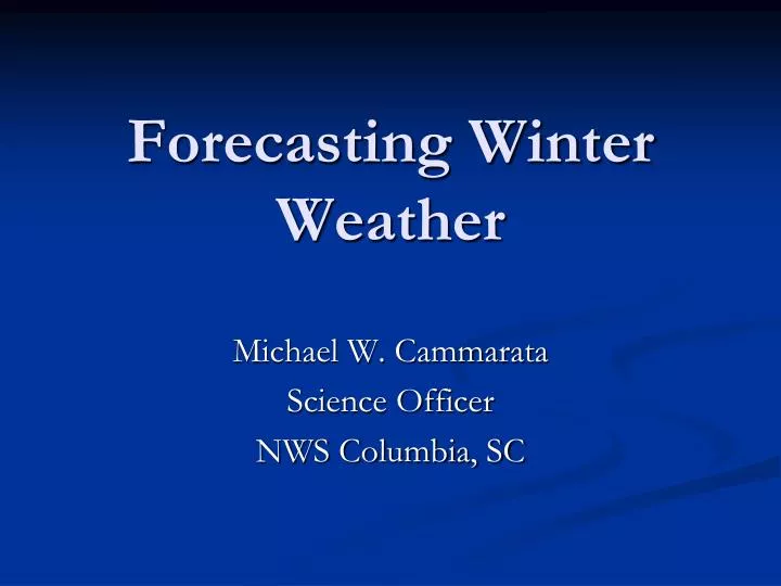 forecasting winter weather