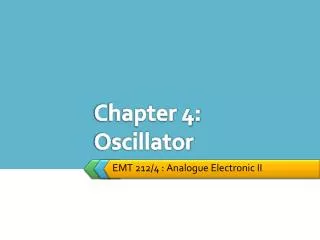 Chapter 4: Oscillator