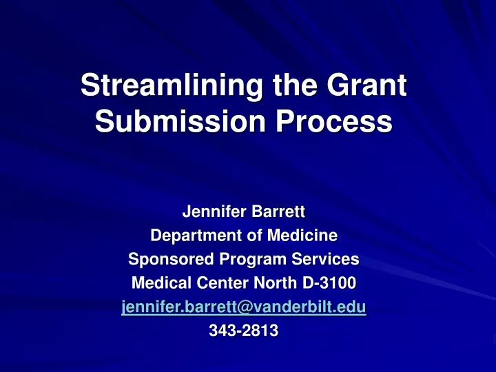 streamlining the grant submission process