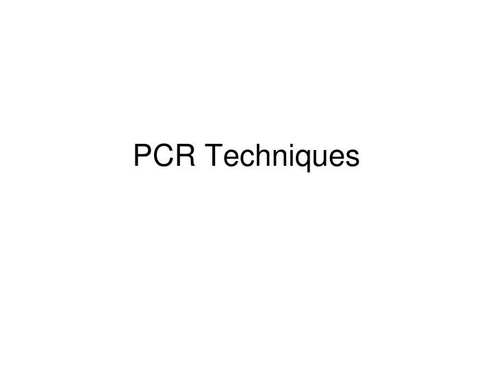 pcr techniques