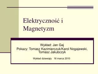 elektryczno i magnetyzm