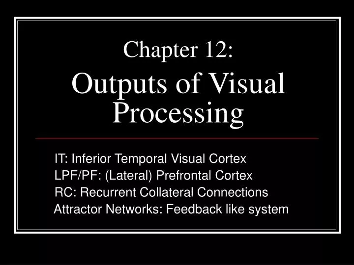 chapter 12 outputs of visual processing