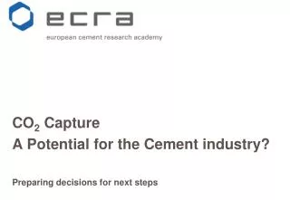 CO 2 Capture A Potential for the Cement industry? Preparing decisions for next steps