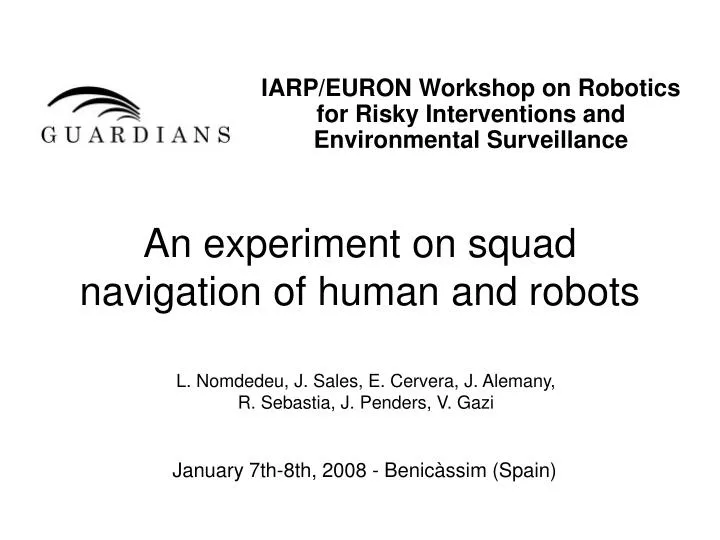 an experiment on squad navigation of human and robots
