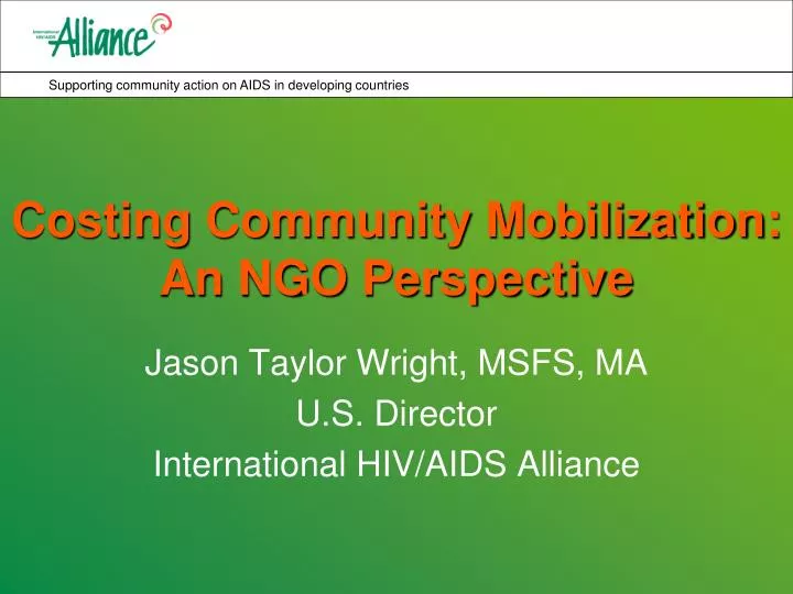 costing community mobilization an ngo perspective