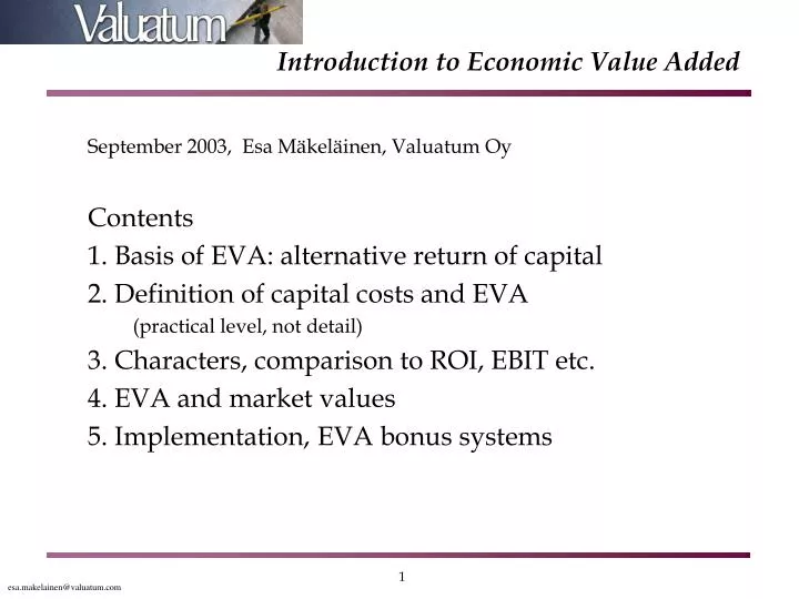 introduction to economic value added