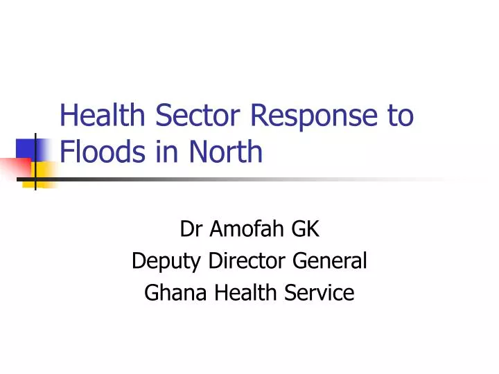 health sector response to floods in north