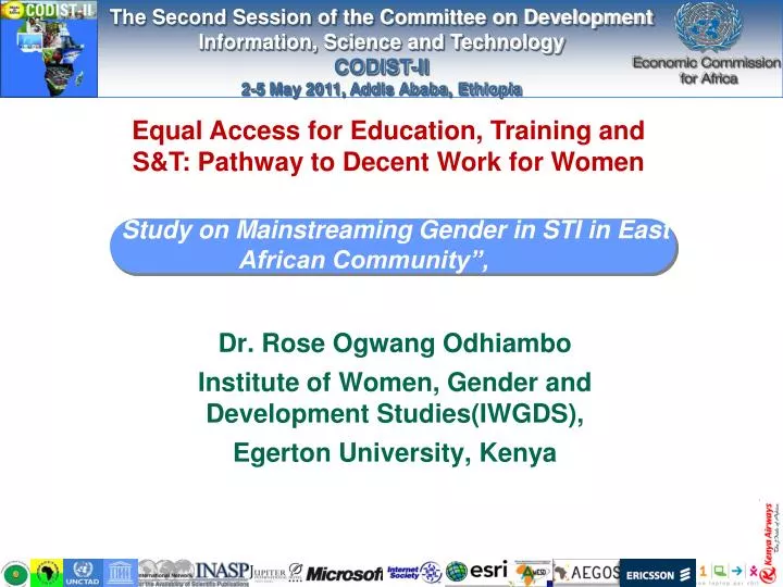 study on mainstreaming gender in sti in east african community