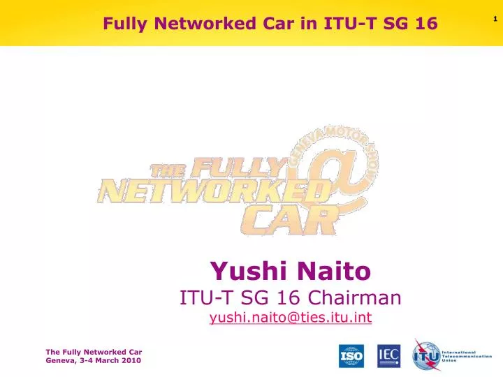fully networked car in itu t sg 16