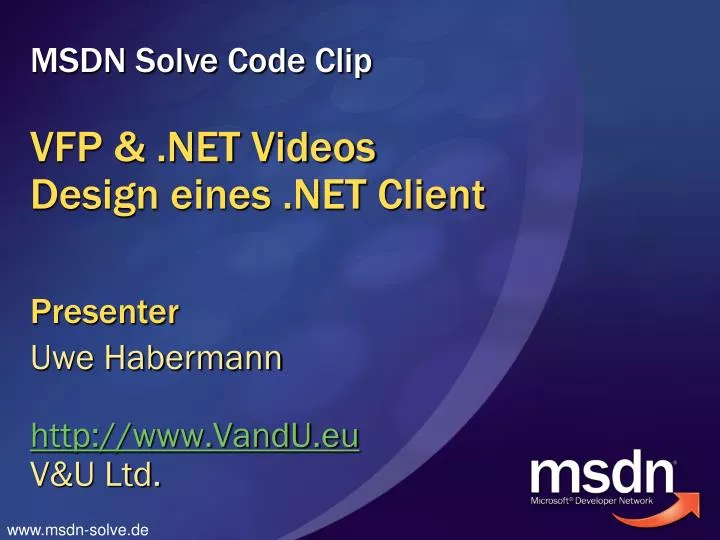 vfp net videos design eines net client