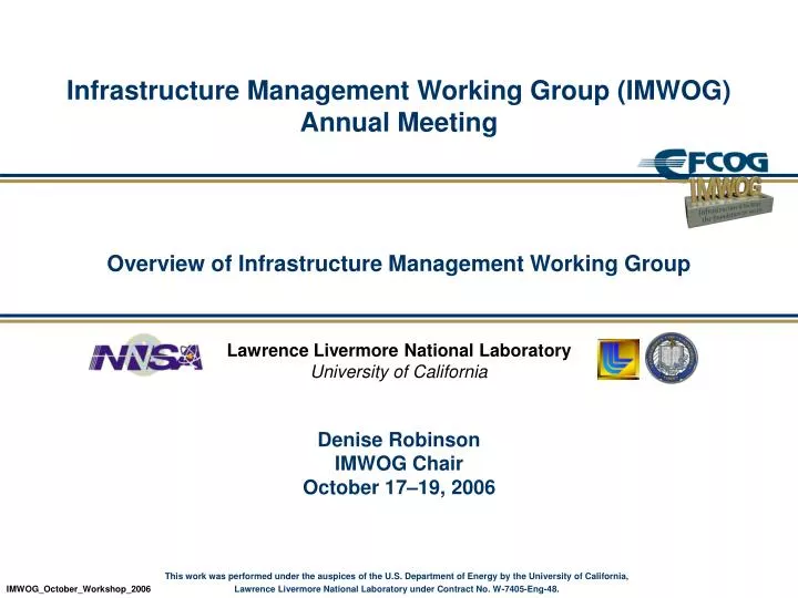 infrastructure management working group imwog annual meeting