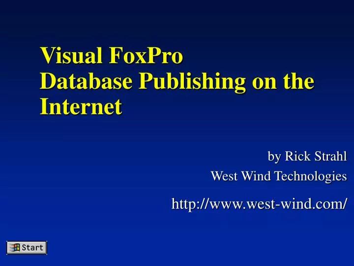 visual foxpro database publishing on the internet