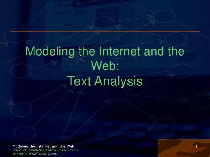 modeling the internet and the web text analysis