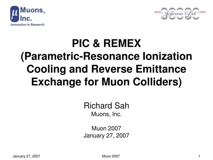 pic remex parametric resonance ionization cooling and reverse emittance exchange for muon colliders