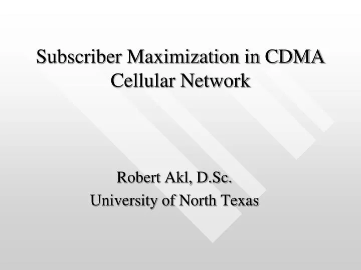 subscriber maximization in cdma cellular network
