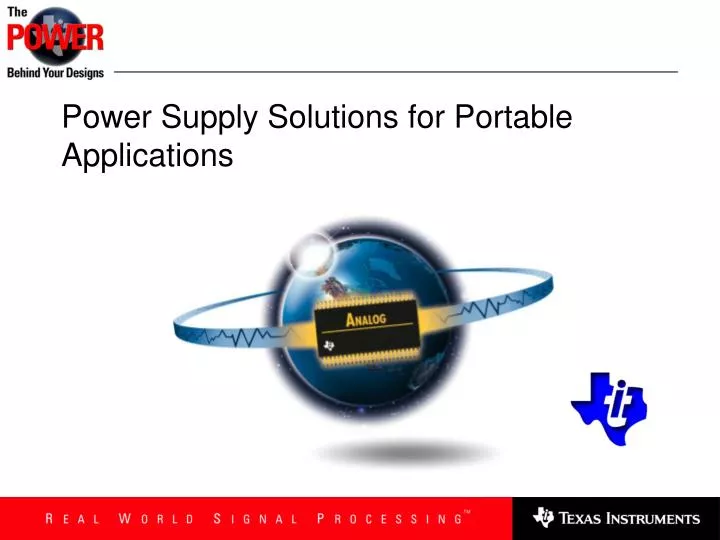 power supply solutions for portable applications