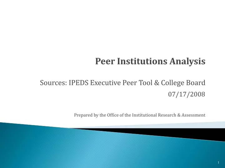 peer institutions analysis sources ipeds executive peer tool college board