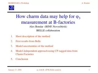 How charm data may help for ? 3 measurement at B -factories